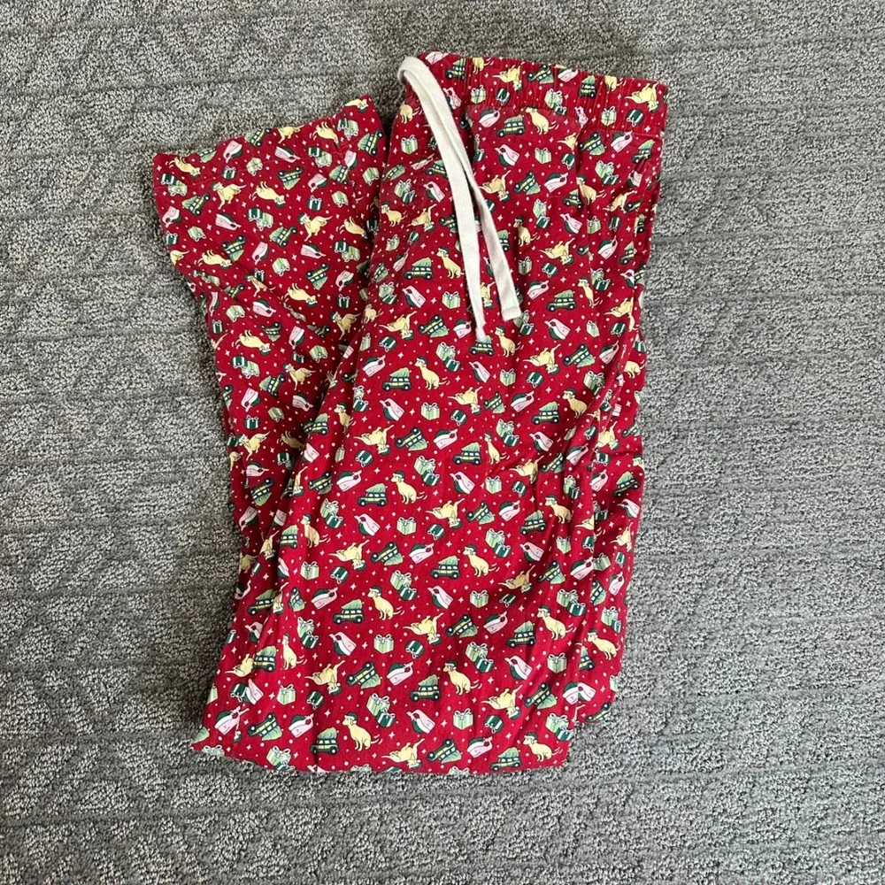 Vineyard Vines Mens‎ M Red Christmas Dog Pajama Sleep Pants Lounge Cotton Blend